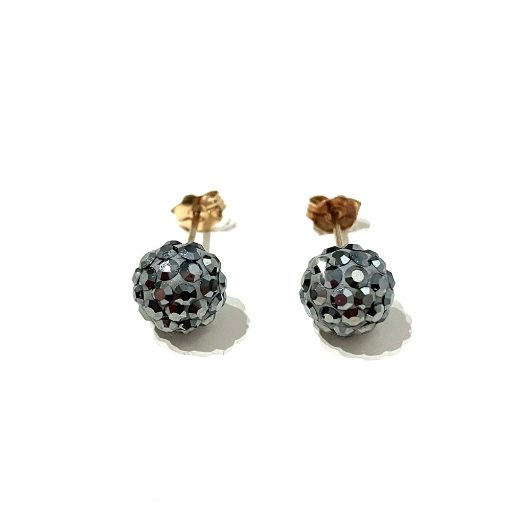 9K Gold Sparkle Ball Earrings